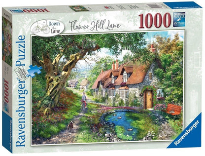 Ravensburger - Down the Lane Flower Hill Lane 1000 Piece Jigsaw Puzzle