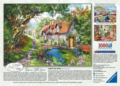 Ravensburger - Down the Lane Flower Hill Lane 1000 Piece Jigsaw Puzzle