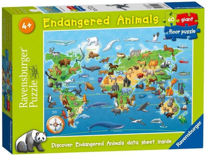 Ravensburger - Endangered Animals  Giant Floor - 60 Piece Jigsaw Puzzle