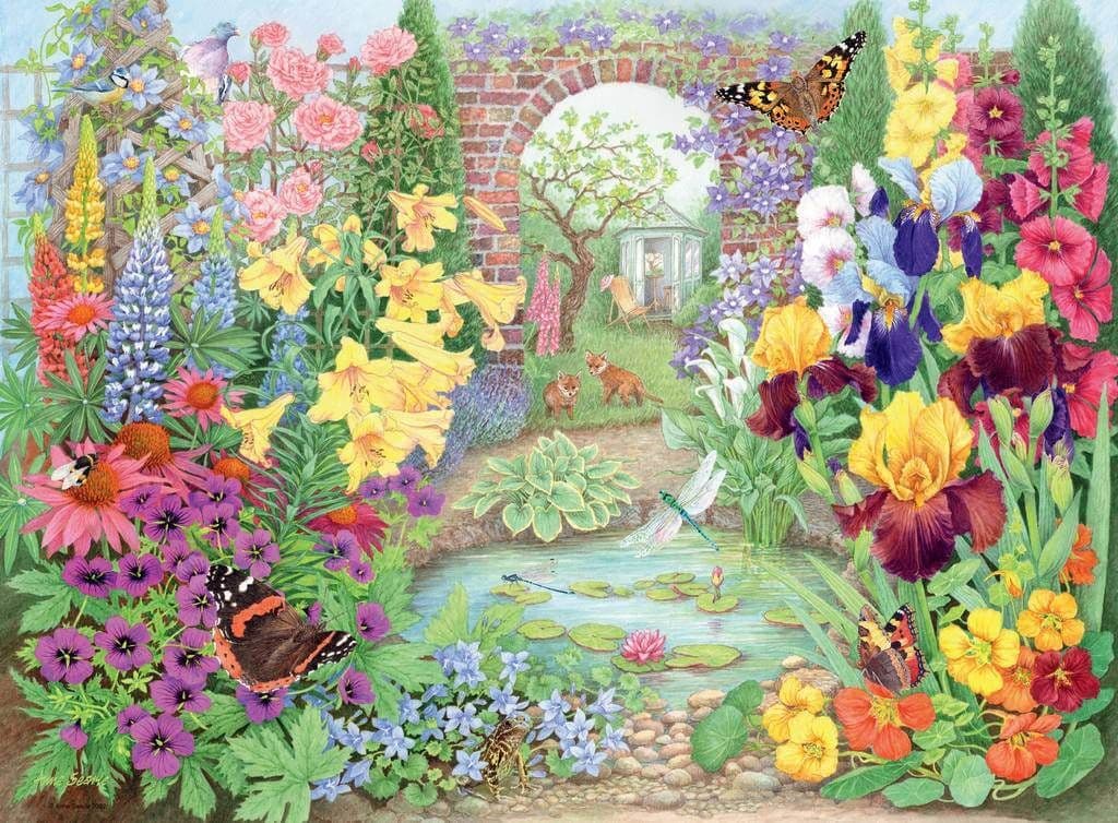 Ravensburger - Happy Days No 4 Glorious Gardens - 4 x 500 Piece Jigsaw Puzzle