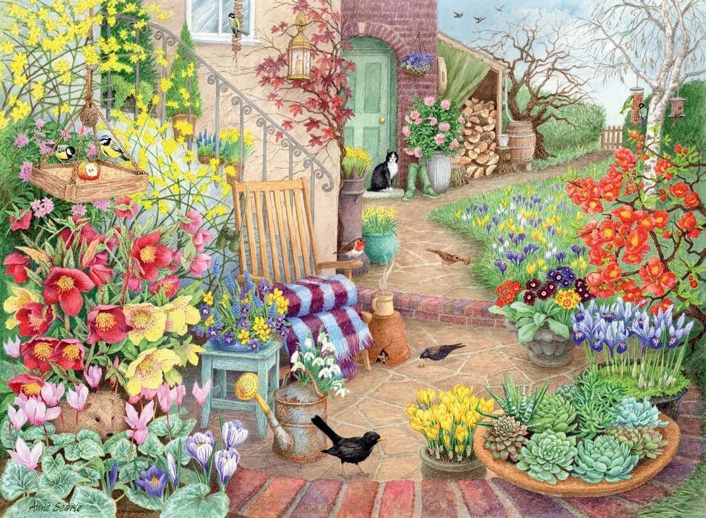 Ravensburger - Happy Days No 4 Glorious Gardens - 4 x 500 Piece Jigsaw Puzzle