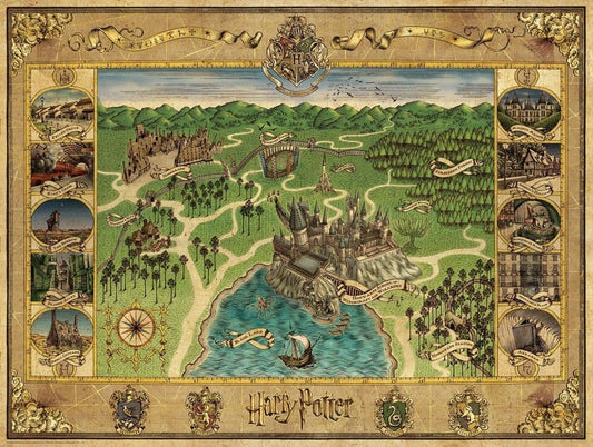 Ravensburger - Harry Potter Hogwart Map, 1500 Piece Jigsaw Puzzle