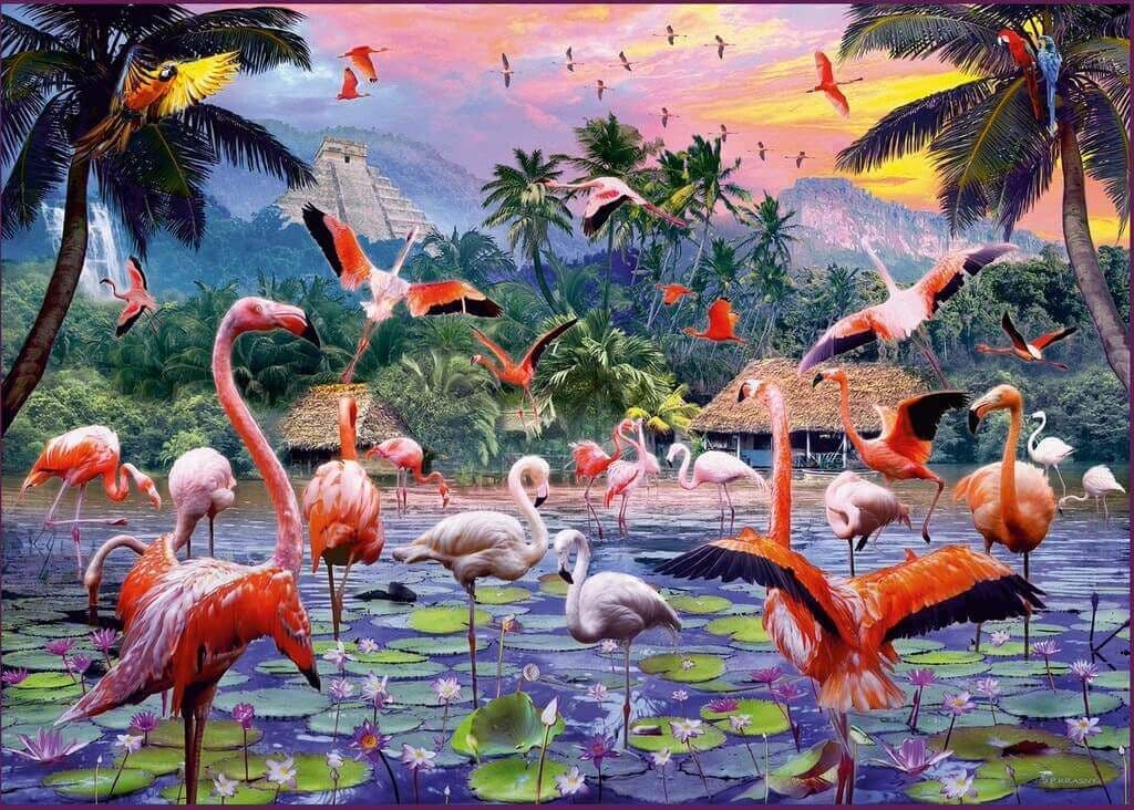 Ravensburger - Pink Flamingos - 1000 Piece Jigsaw Puzzle