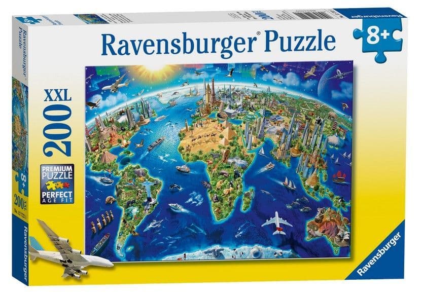 Ravensburger - World Landmarks Map - 200XXL Piece Jigsaw Puzzle