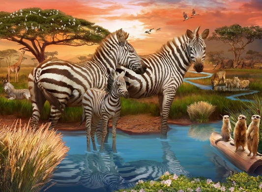 Ravensburger - Zebra's at the Waterhole - 500 Piece Jigsaw Puzzle