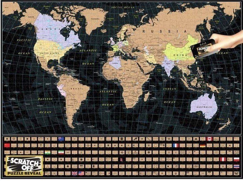 University Games - World Map Scratch Off Puzzle - 1000 Piece Jigsaw Puzzle