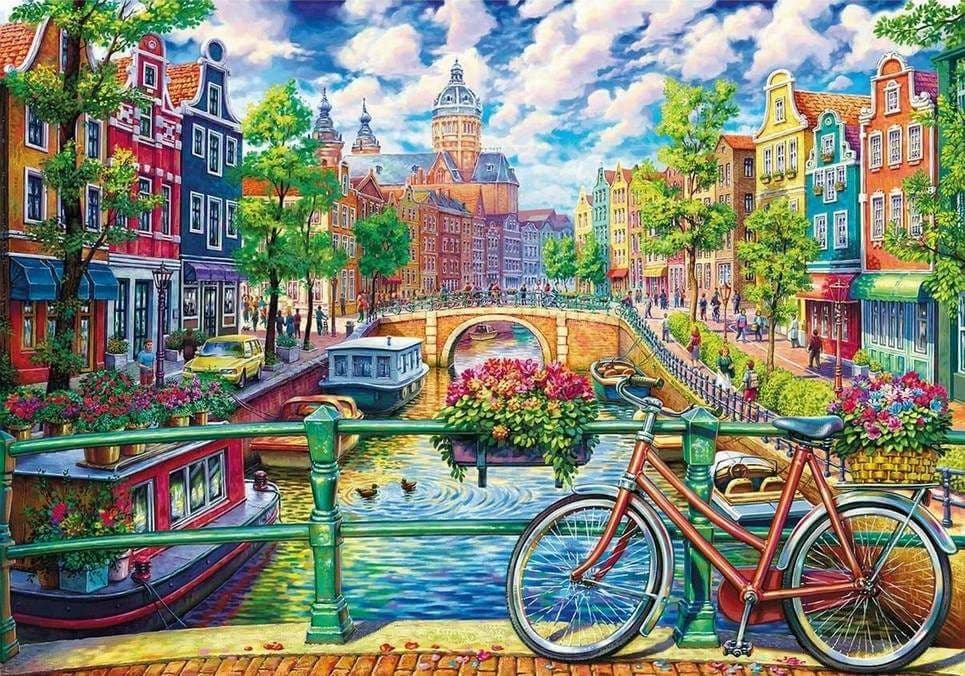 Wentworth - Amsterdam Canal - 250 Piece Wooden Jigsaw Puzzle